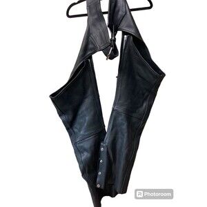 Iron Hides Women’s Size S  Black Leather Cruiser Motorcycle Chaps